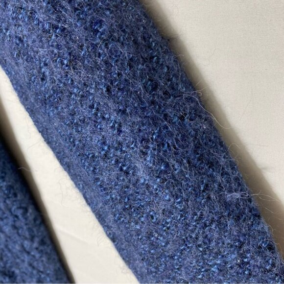 Vintage La Llama Blue Alpacaa Blend Knit Button Front Cardigan W Hood M - Picture 6 of 14